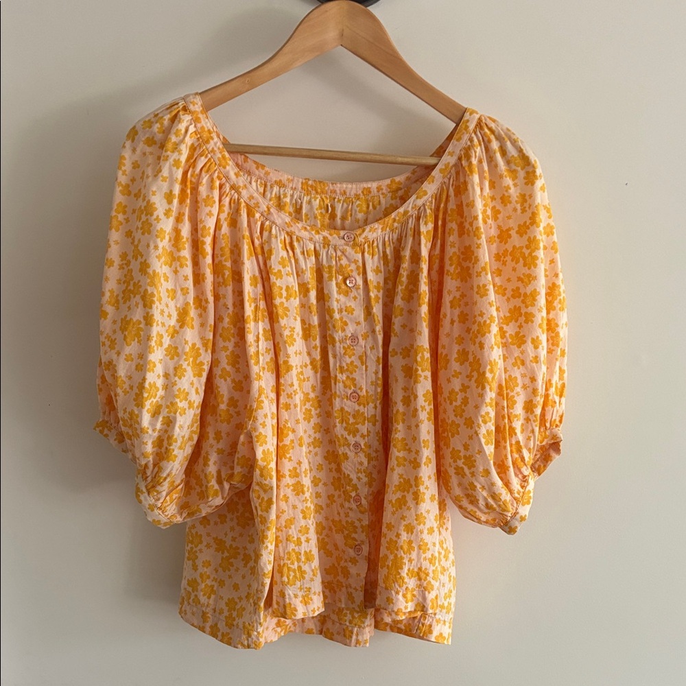 Sundry Yellow Floral Blouse